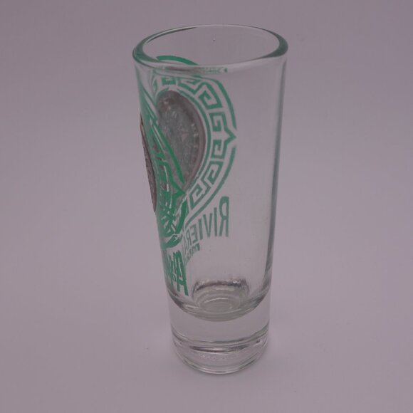 Saritos 26 Riviera Maya Mexico Shot Glass with Metal Aztec Circle - Picture 5 of 9